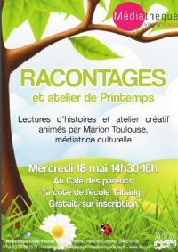 Racontages et Atelier de saison. Le mercredi 18 mai 2016 à Auray. Morbihan.  14H30